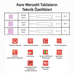 Werzalit, Allzalit veya Wermodin Masa Tablası 60X60 - Indiana Wood Werzalit, Allzalit veya Wermodin Masa Tablası 60X60 - Indiana Wood