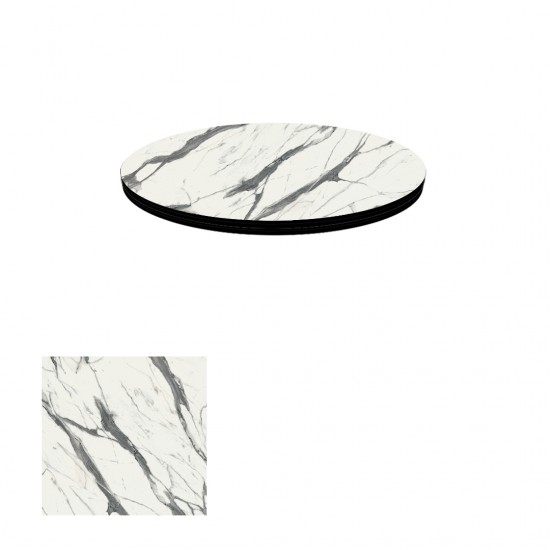 Kompakt Laminat Masa Tablası (70 cm Yuvarlak) - Afyon Marble