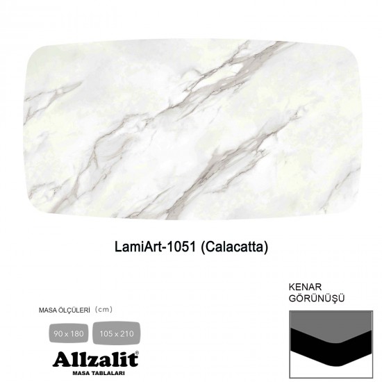 LamiArt Masa Tablası 90X180 - DCLAMART-1051 - (Calacatta)