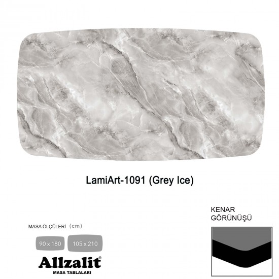LamiArt Masa Tablası 90X180 - DCLAMART-1091 - (GreyIce)