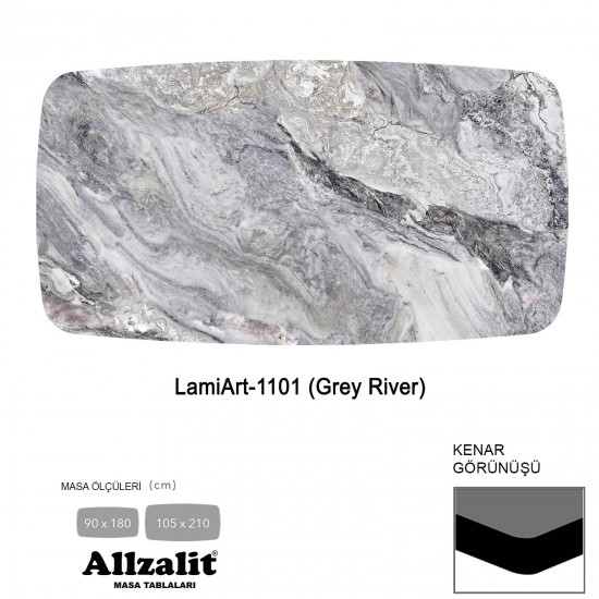 LamiArt Masa Tablası 90X180 - DCLAMART-1101 - (Grey River)