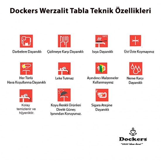 Werzalit Masa Tablası 80x80 -Metalic Oxid 3