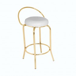 Bar Taburesi Arkalıklı Gold - Beyaz