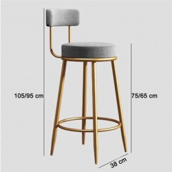 Halley Bar Taburesi Arkalıklı - Sıyah ESB - Antrasit Kadife